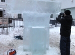 Процесс создания ледяной скульптуры